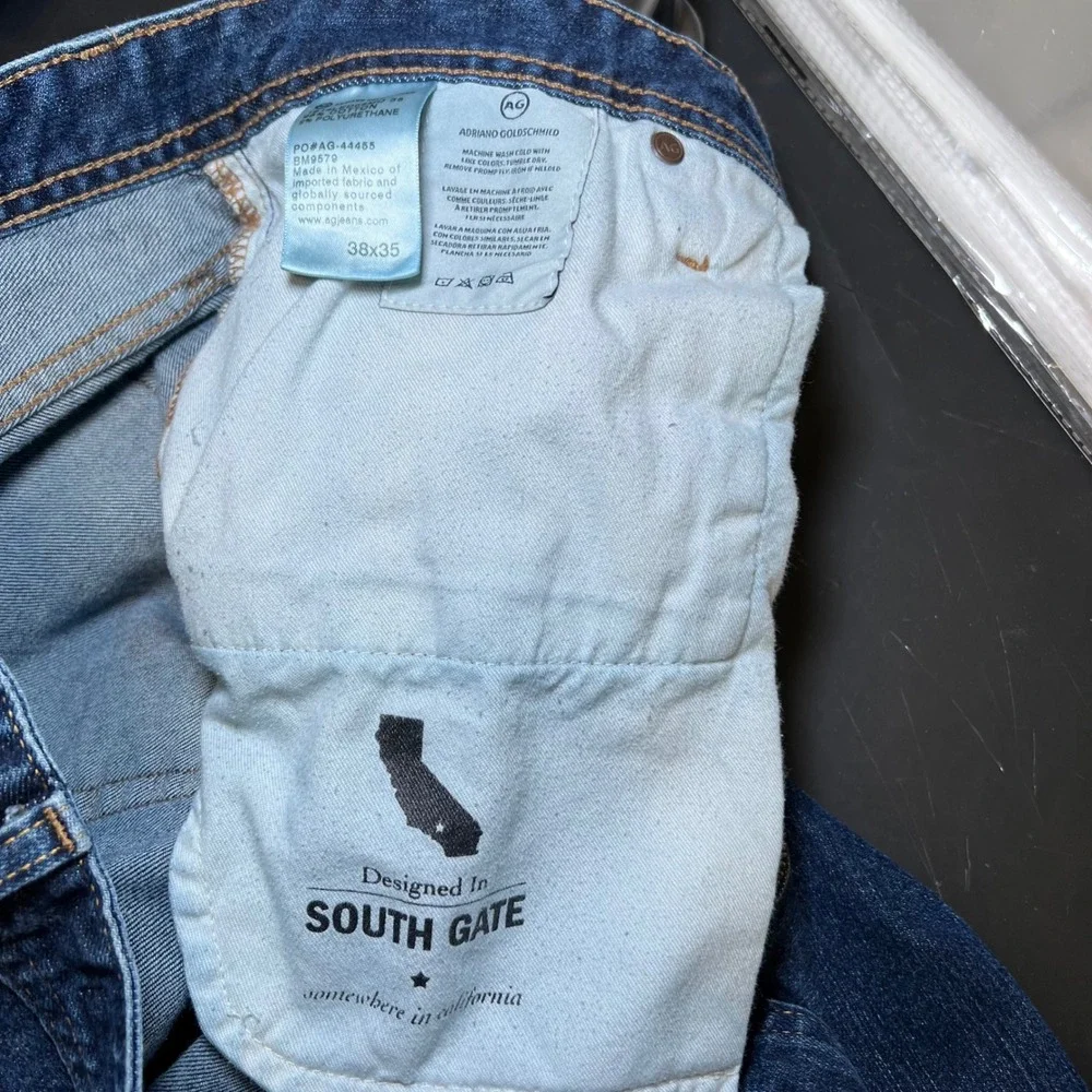 AG Adriano Goldschmied B-Type III Easy Dark Wash Straight Leg Jeans Men 38x35